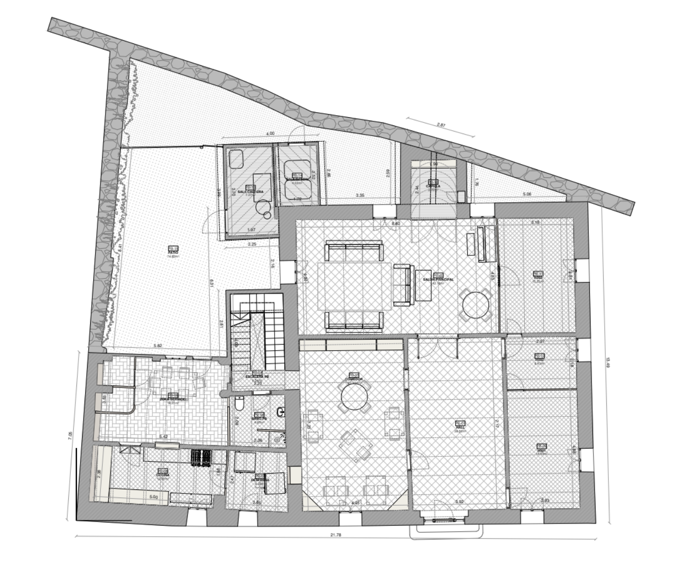 Ground floor architectural plan of Font de l'Oca