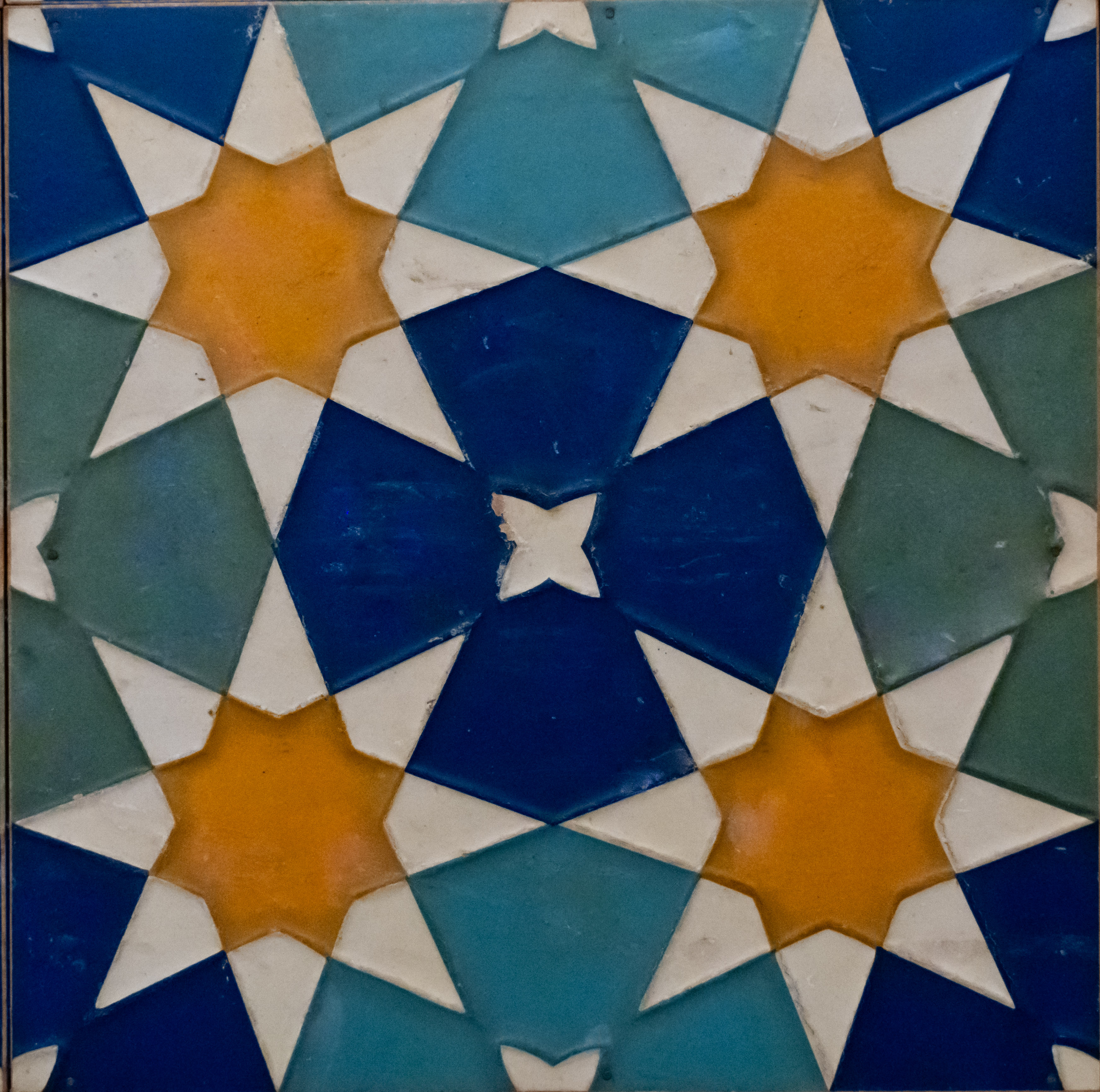 Hand-carved tile